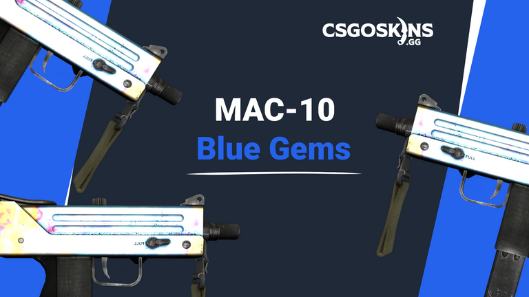 MAC-10 Case Hardened: Blue Gem Seed Patterns