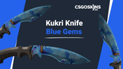 Kukri Knife Case Hardened: Blue Gem Seed Patterns
