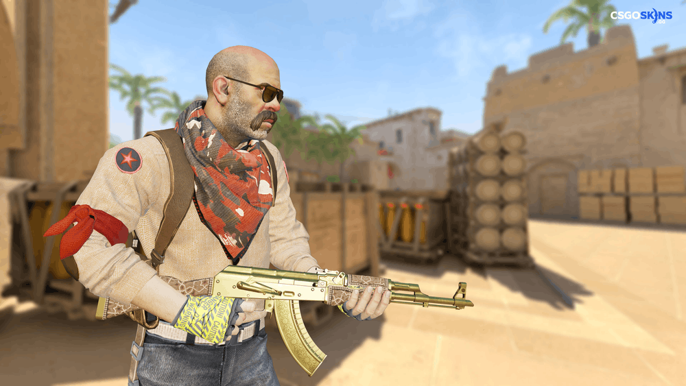 AK-47 | Gold Arabesque Artwork