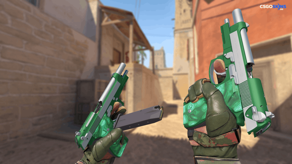 Dual Berettas | Polished Malachite Artwork