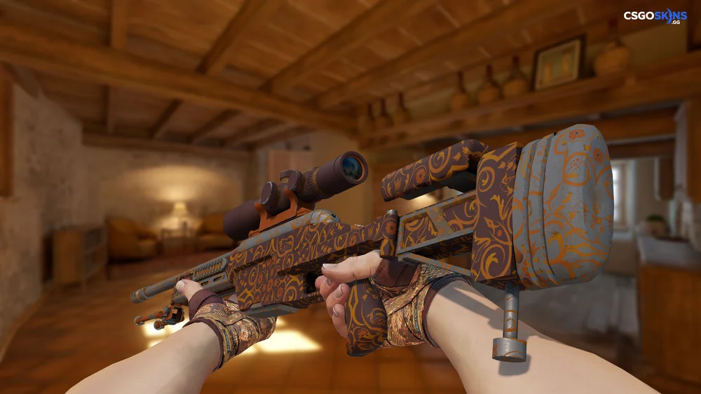 SSG 08 | Orange Filigree Artwork