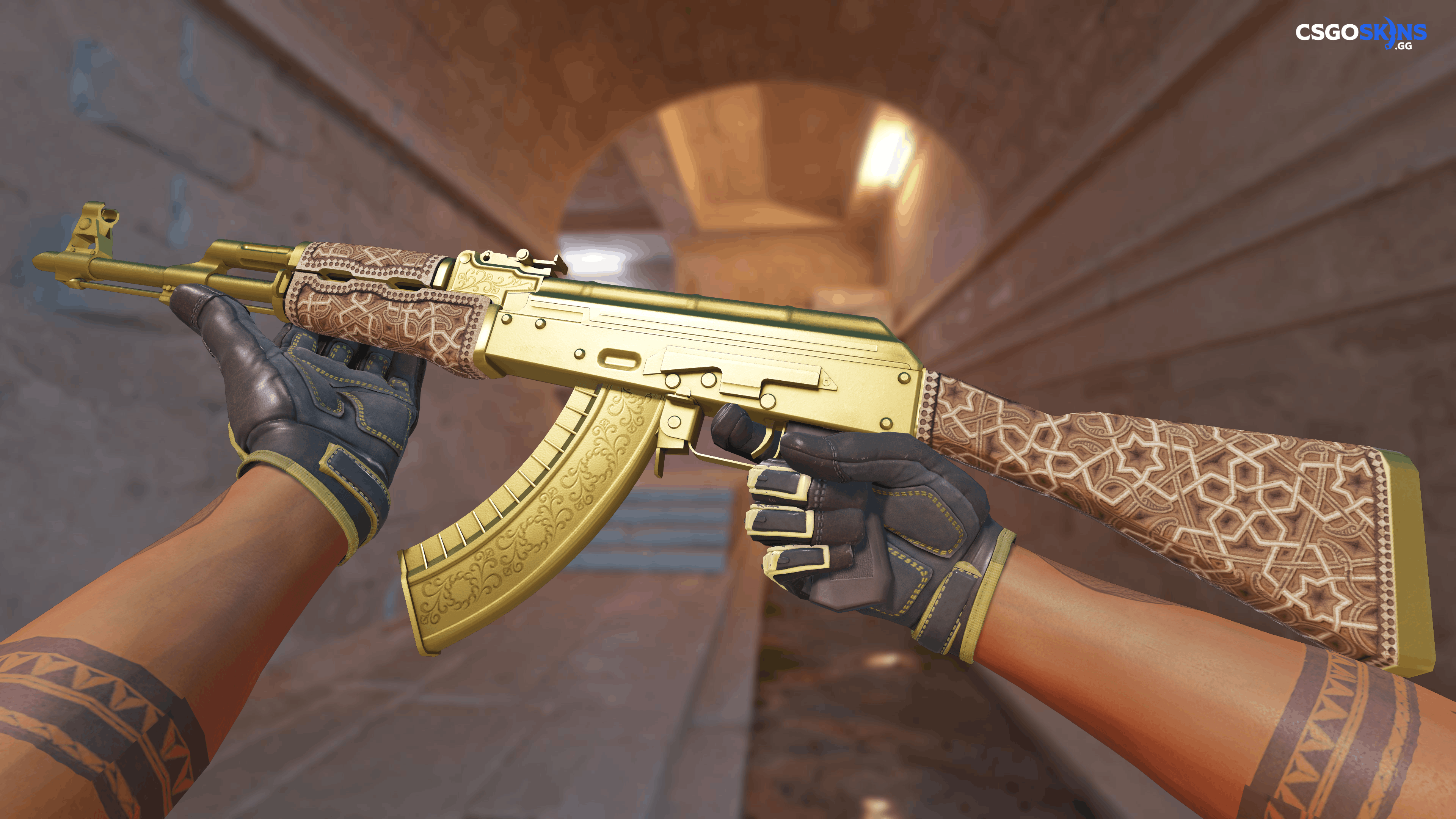 AK-47 | Gold Arabesque Artwork