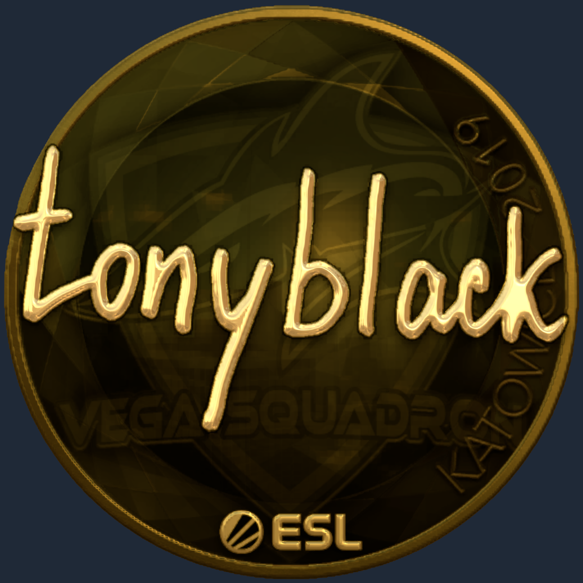 Sticker | tonyblack (Gold) | Katowice 2019 Screenshot