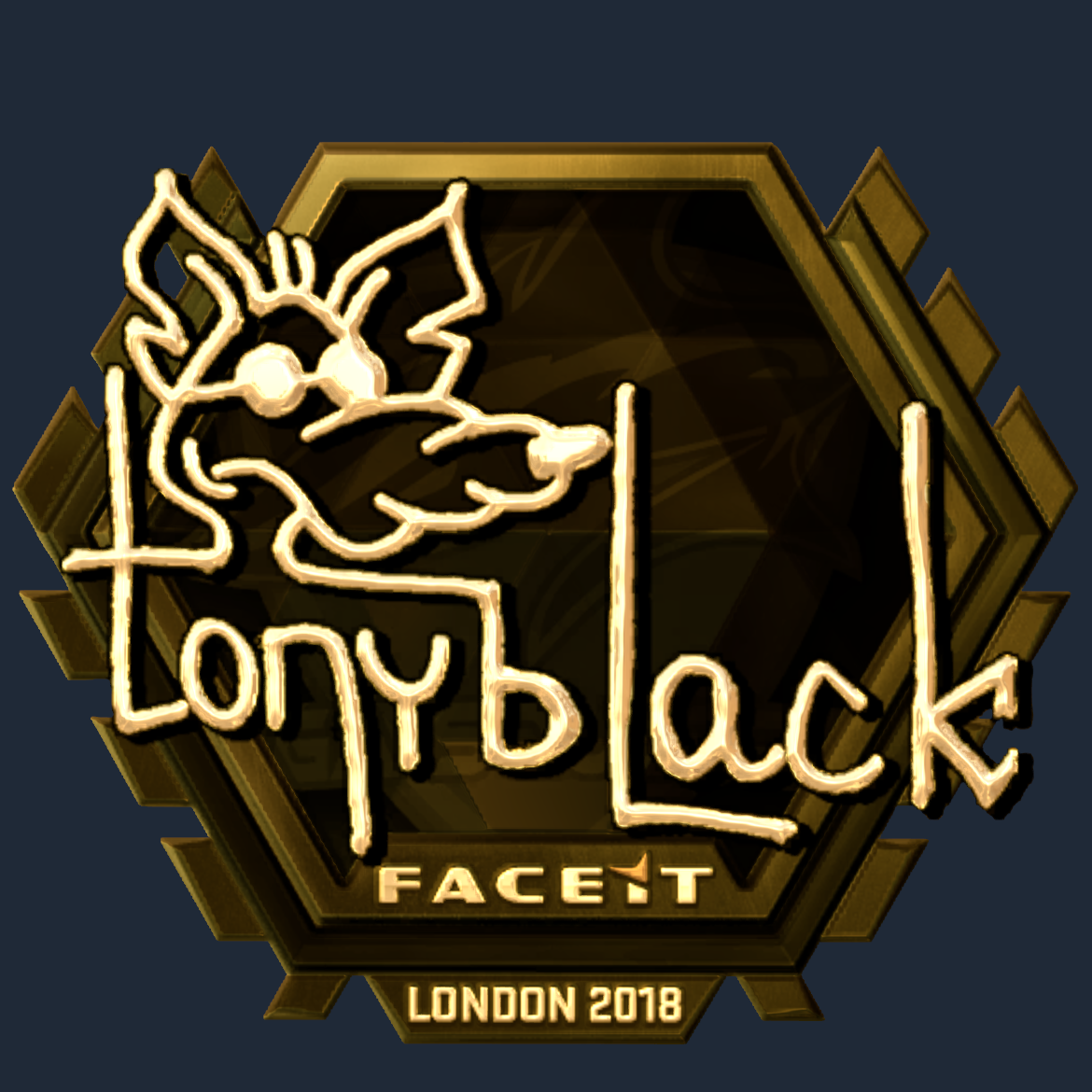 Sticker | tonyblack (Gold) | London 2018 Screenshot
