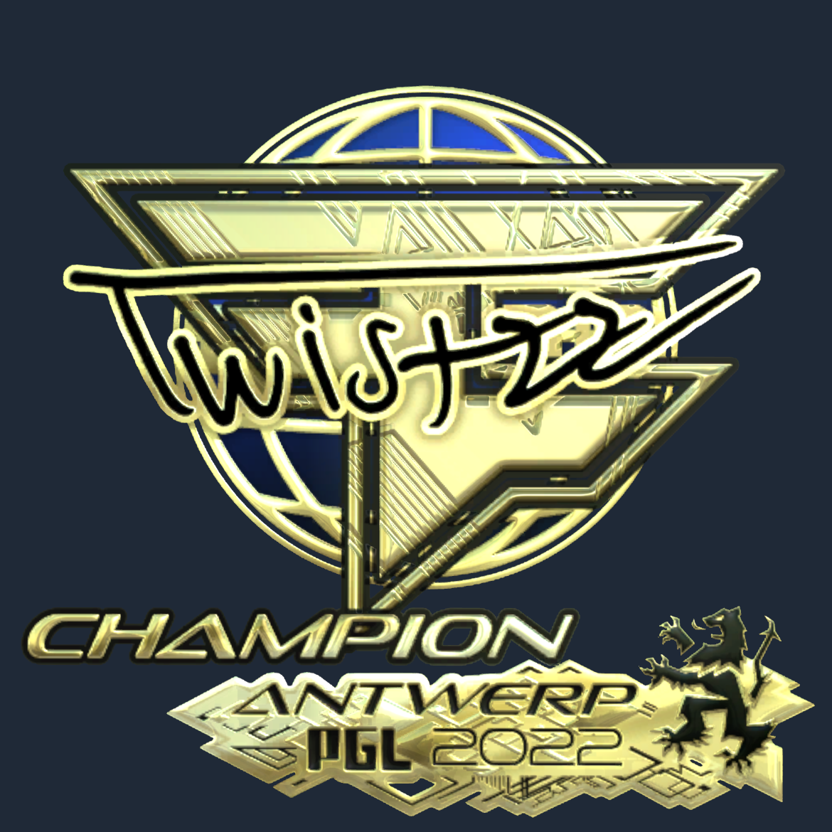 Sticker | Twistzz (Gold, Champion) | Antwerp 2022 Screenshot