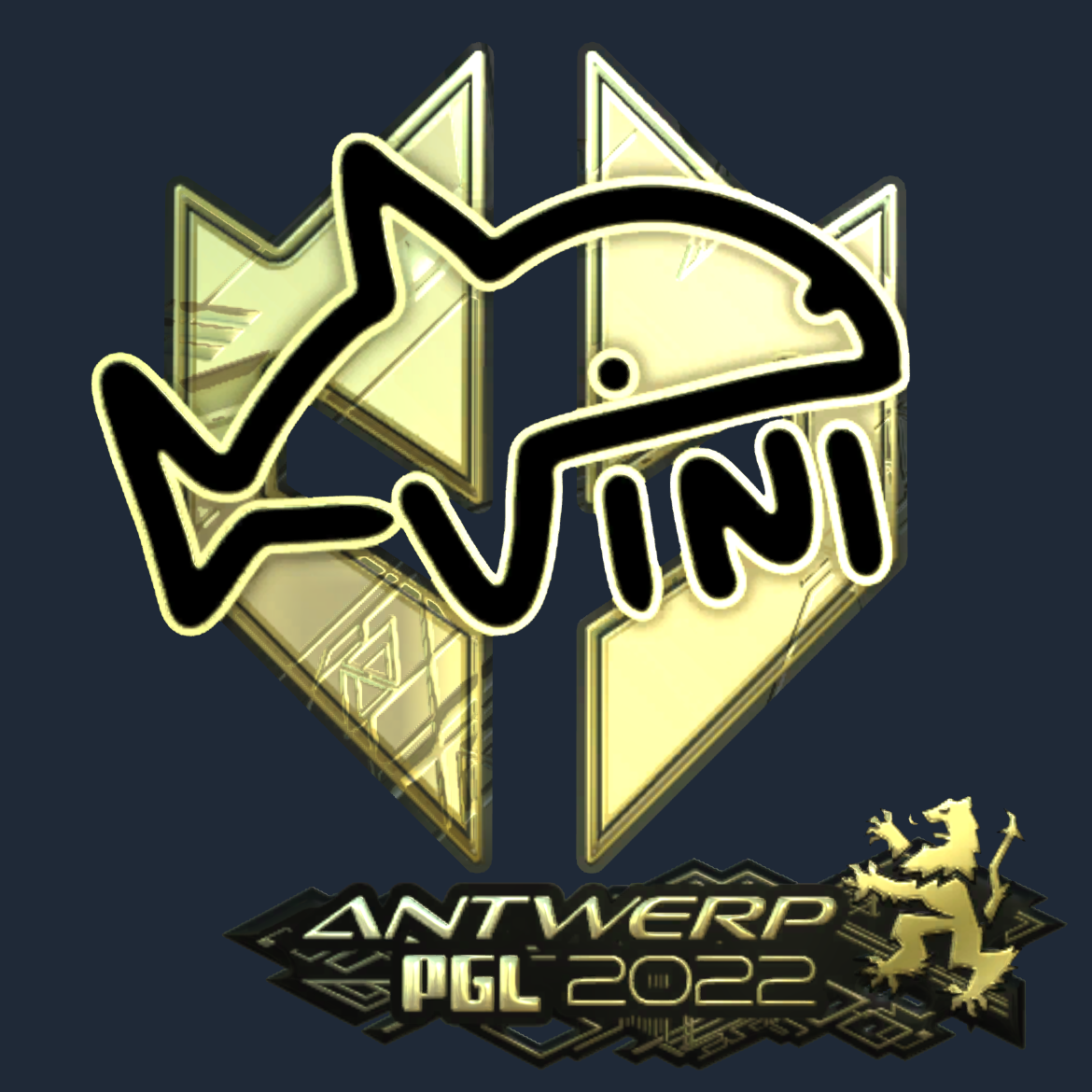 Sticker | VINI (Gold) | Antwerp 2022 Screenshot