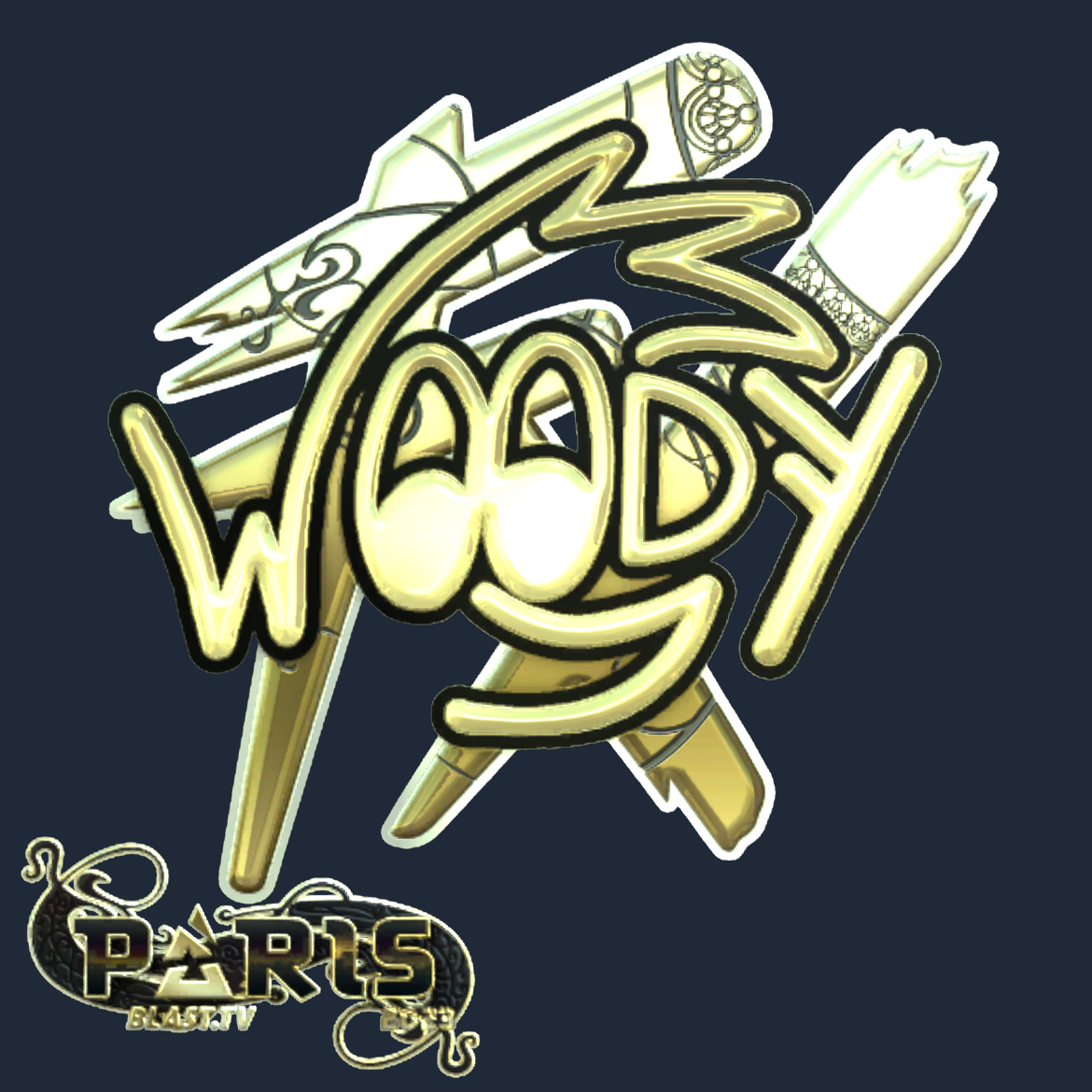 Sticker | WOOD7 (Gold) | Paris 2023 Screenshot