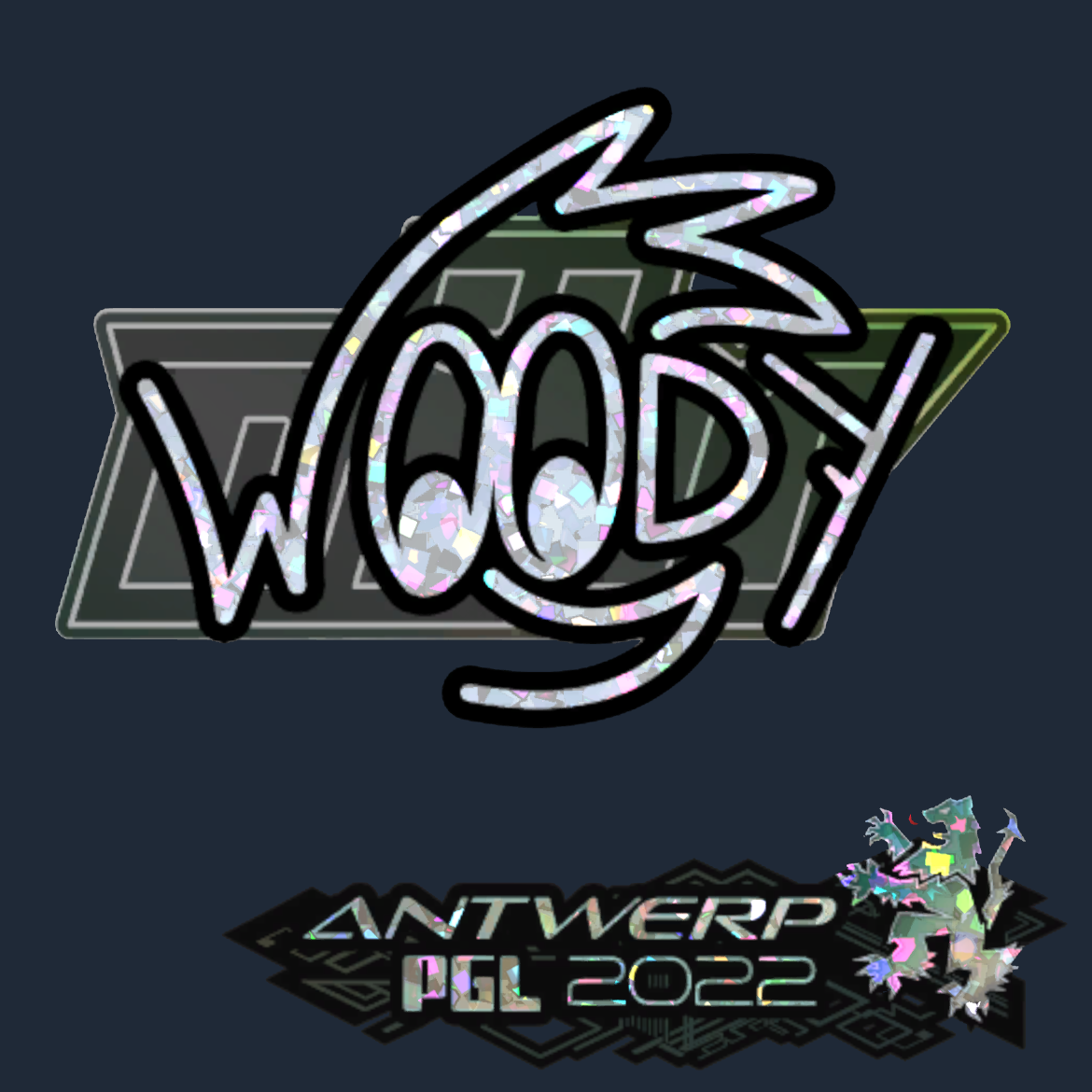 Sticker | WOOD7 (Glitter) | Antwerp 2022 Screenshot