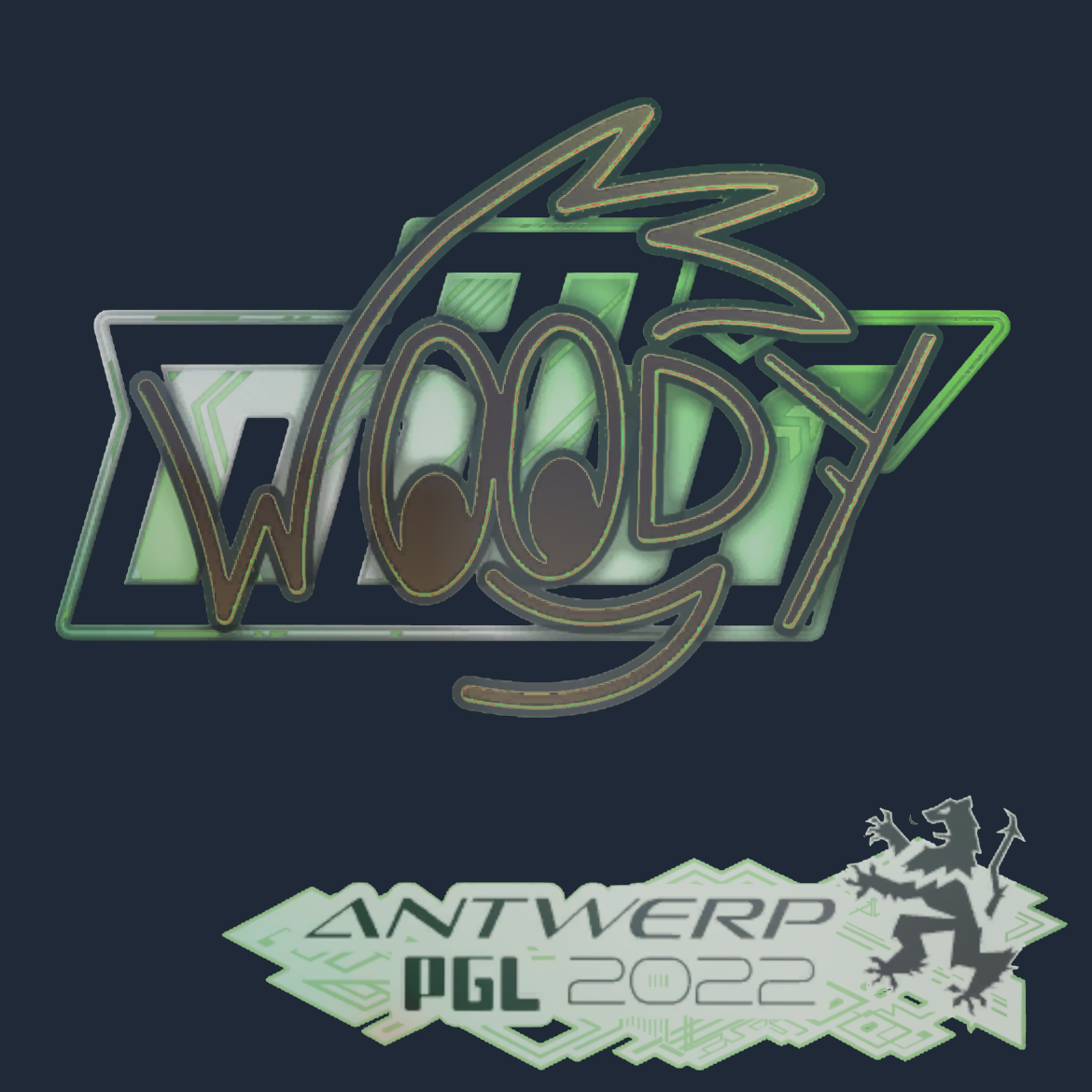 Sticker | WOOD7 (Holo) | Antwerp 2022 Screenshot