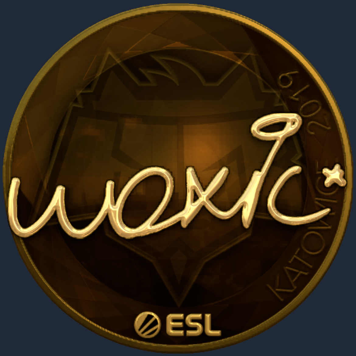 Sticker | woxic (Gold) | Katowice 2019 Screenshot