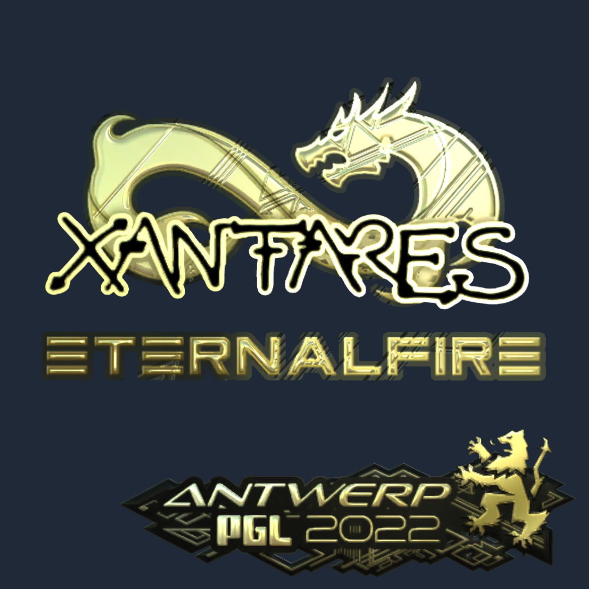 Sticker | XANTARES (Gold) | Antwerp 2022 Screenshot