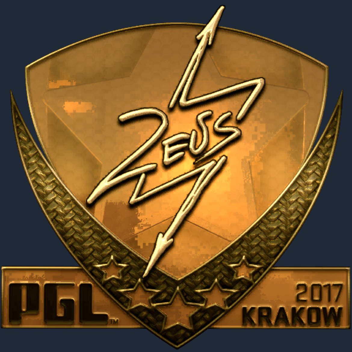 Sticker | Zeus (Gold) | Krakow 2017 Screenshot