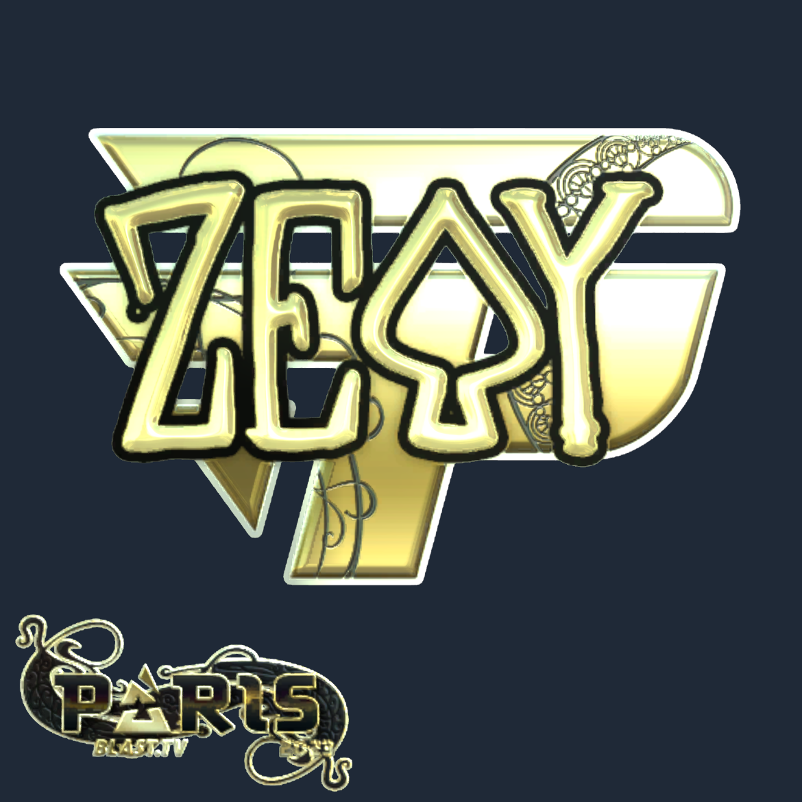Sticker | zevy (Gold) | Paris 2023 Screenshot