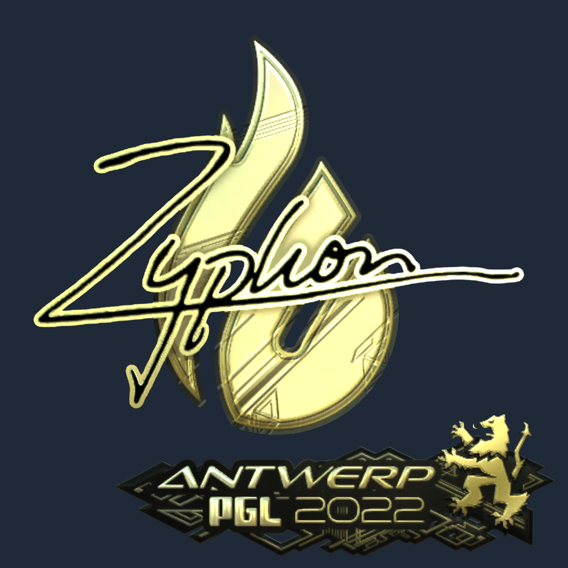 Sticker | Zyphon (Gold) | Antwerp 2022 Screenshot