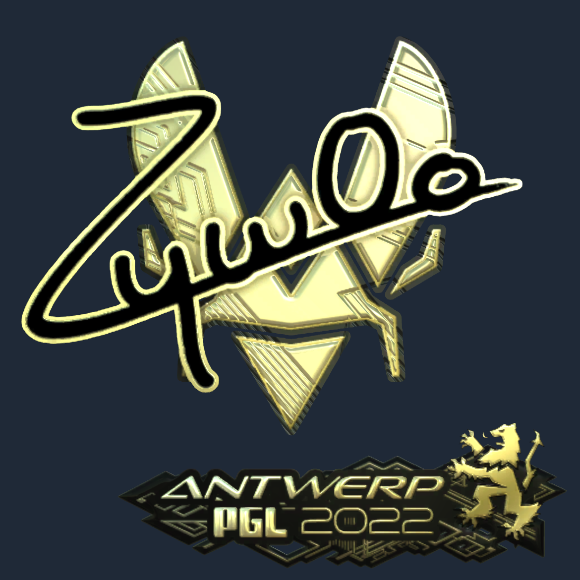 Sticker | ZywOo (Gold) | Antwerp 2022 Screenshot