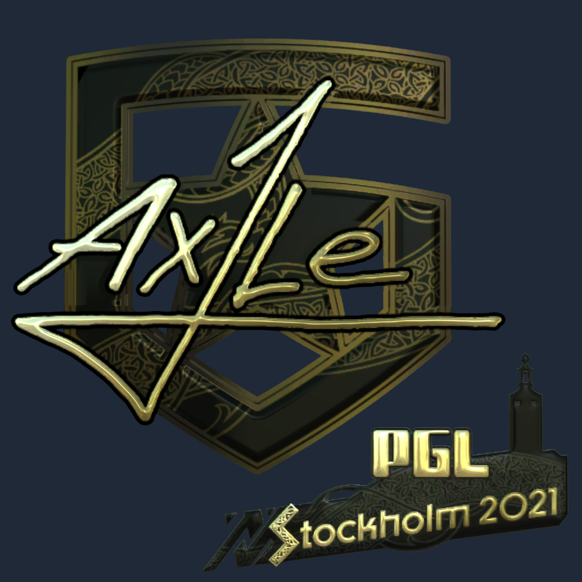Sticker | Ax1Le (Gold) | Stockholm 2021 Screenshot