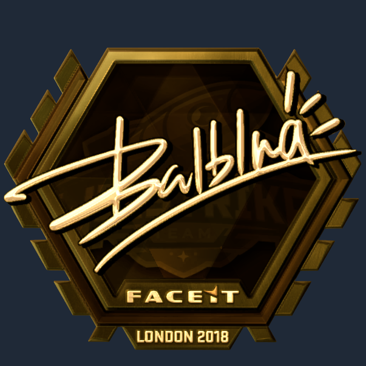 Sticker | balblna (Gold) | London 2018 Screenshot