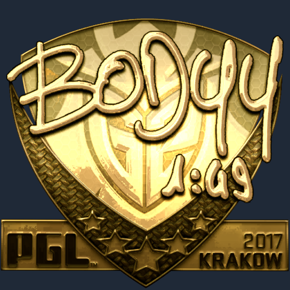 Sticker | bodyy (Gold) | Krakow 2017 Screenshot