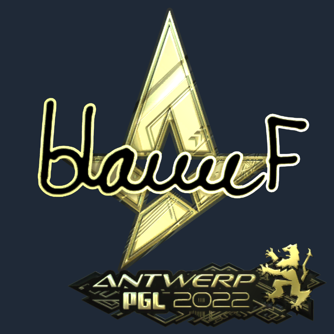 Sticker | blameF (Gold) | Antwerp 2022 Screenshot