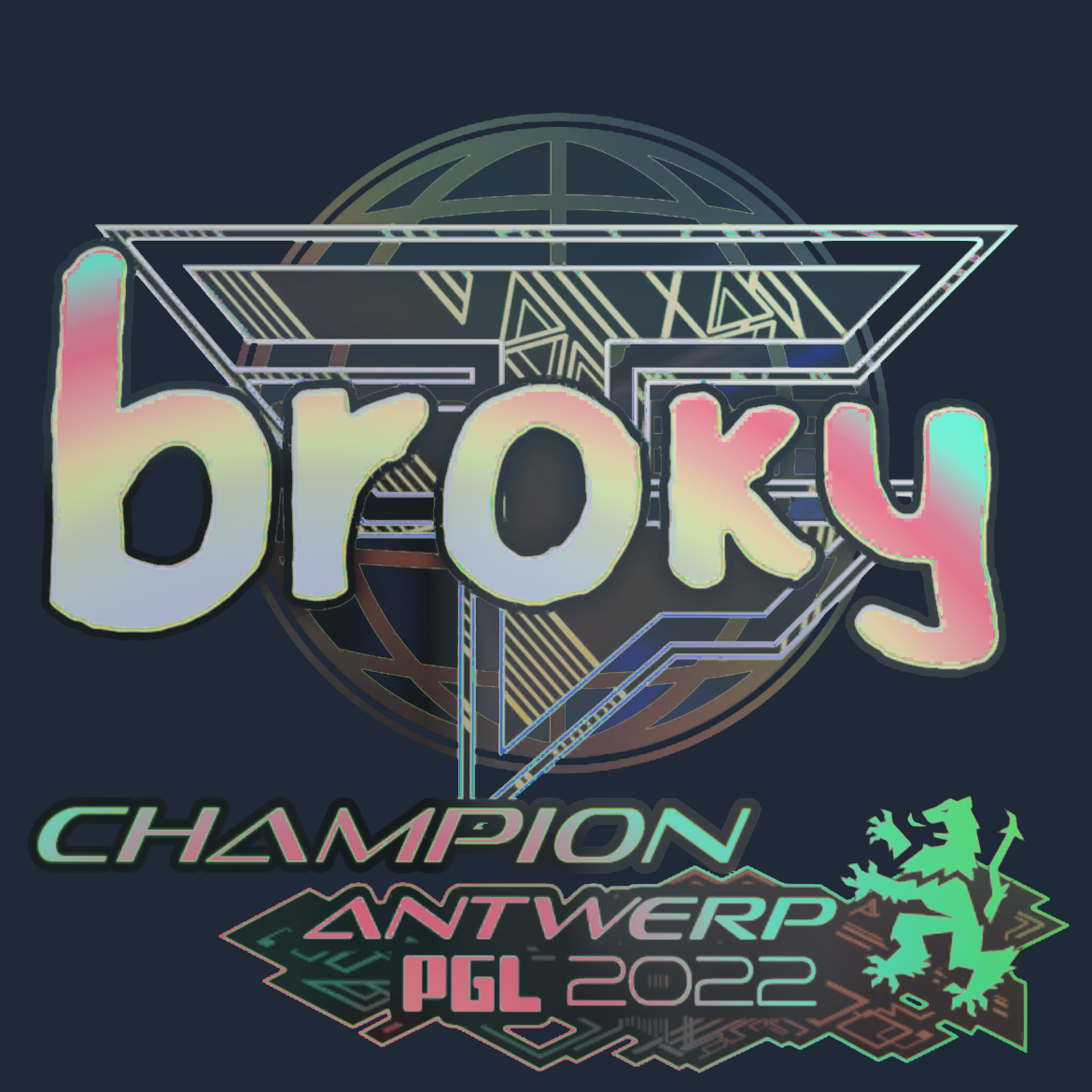 Sticker | broky (Holo, Champion) | Antwerp 2022 Screenshot