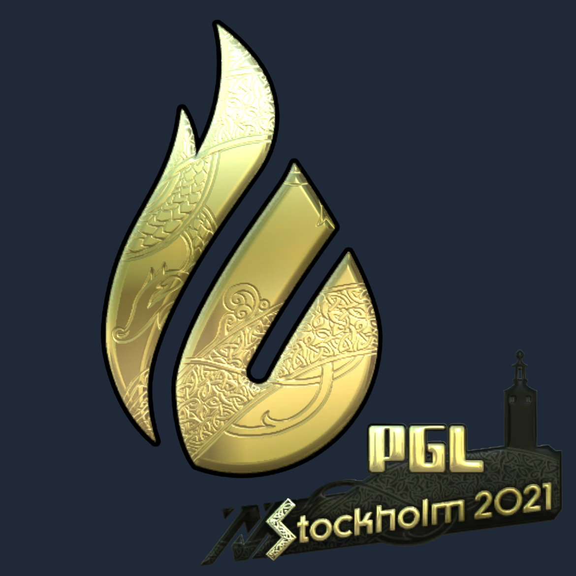 Sticker | Copenhagen Flames (Gold) | Stockholm 2021 Screenshot