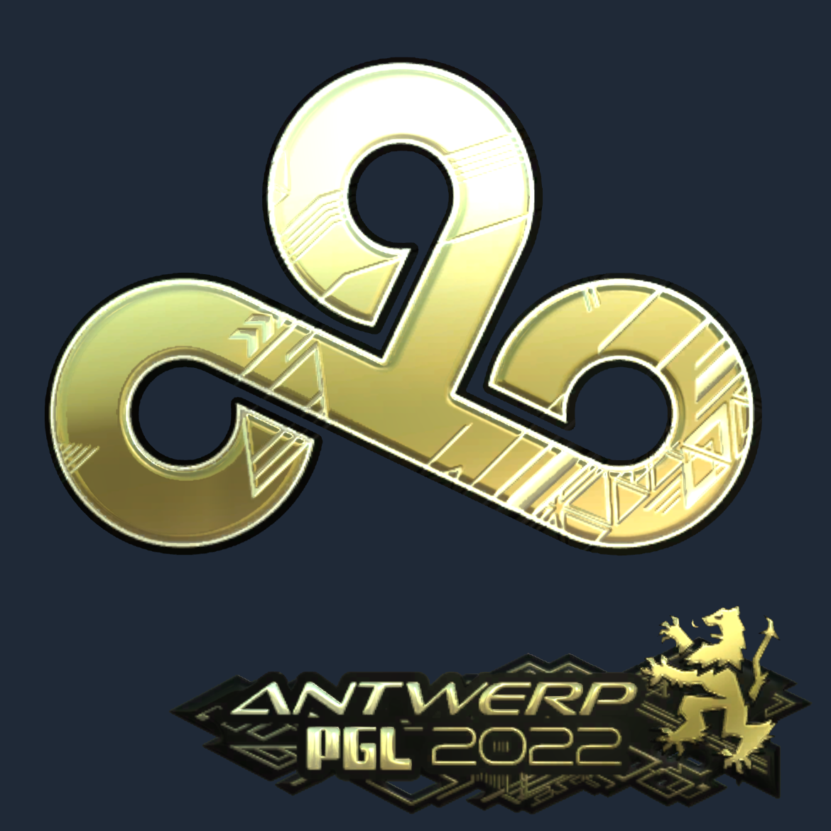 Sticker | Cloud9 (Gold) | Antwerp 2022 Screenshot