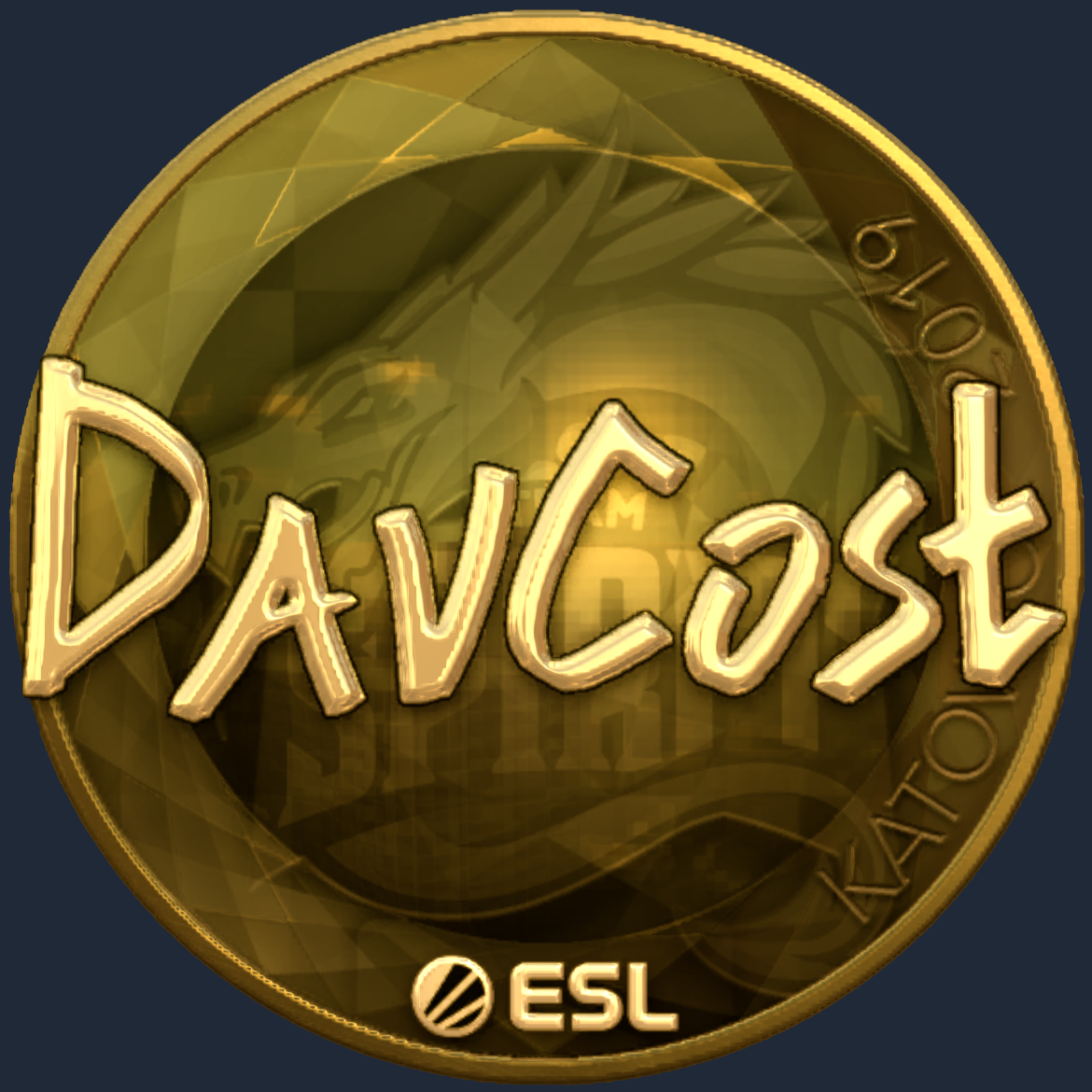 Sticker | DavCost (Gold) | Katowice 2019 Screenshot