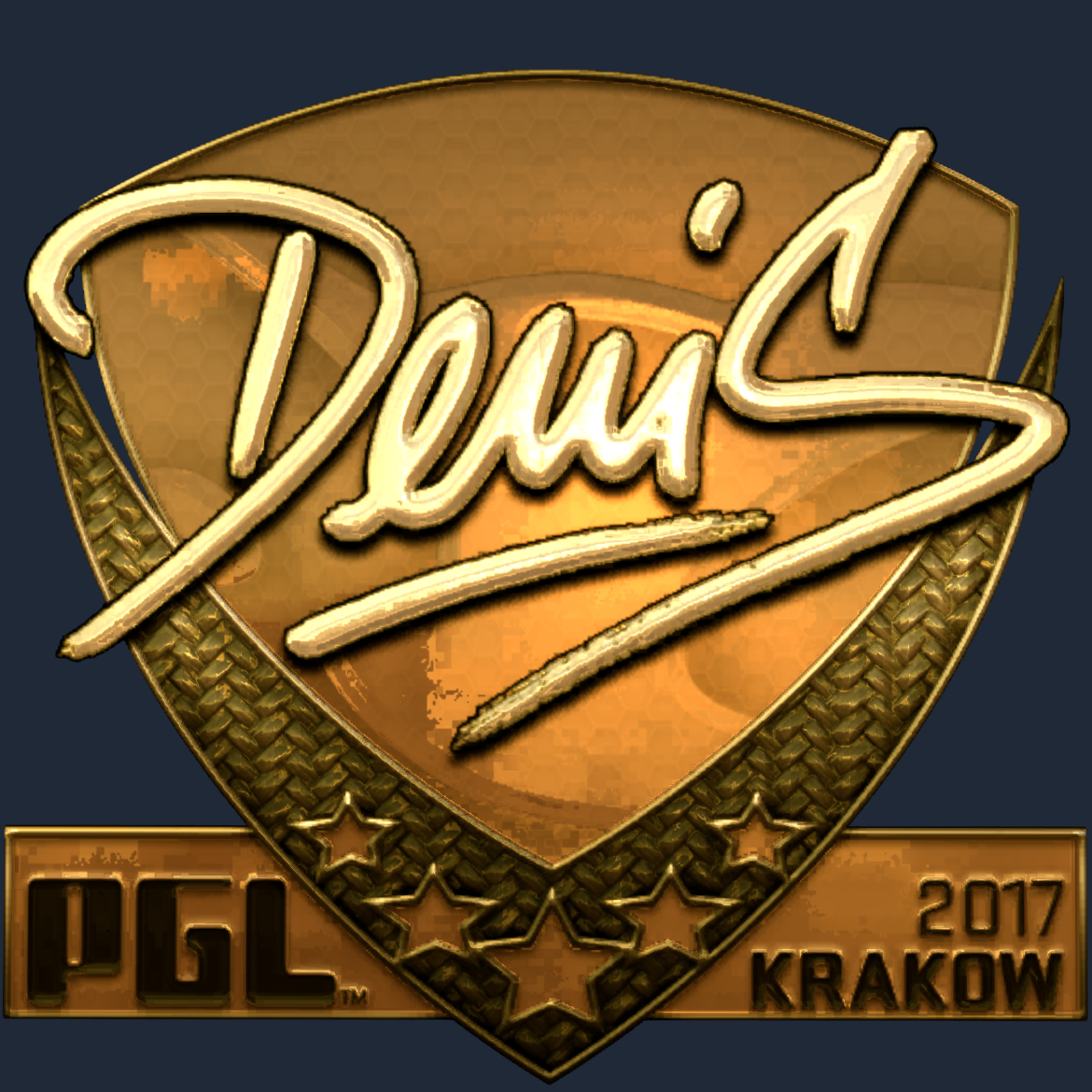 Sticker | denis (Gold) | Krakow 2017 Screenshot