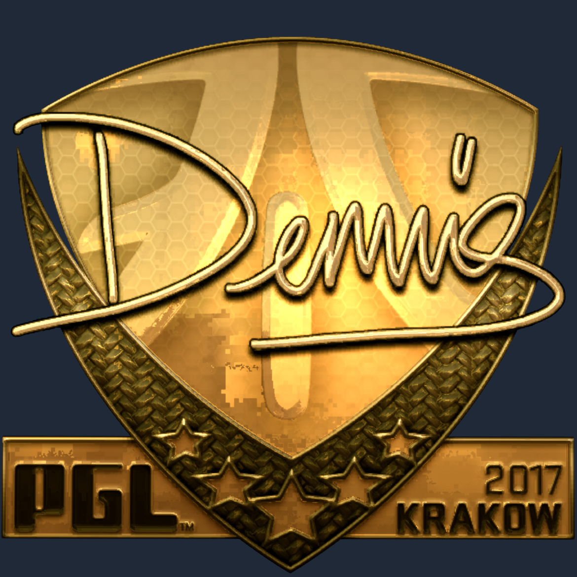 Sticker | dennis (Gold) | Krakow 2017 Screenshot