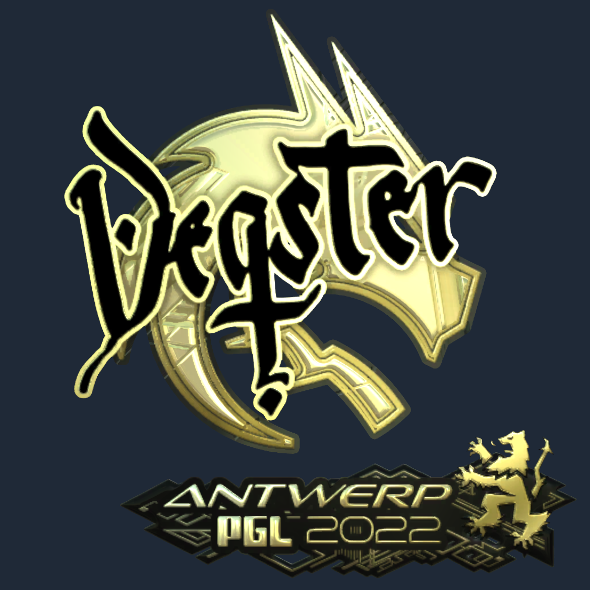 Sticker | degster (Gold) | Antwerp 2022 Screenshot