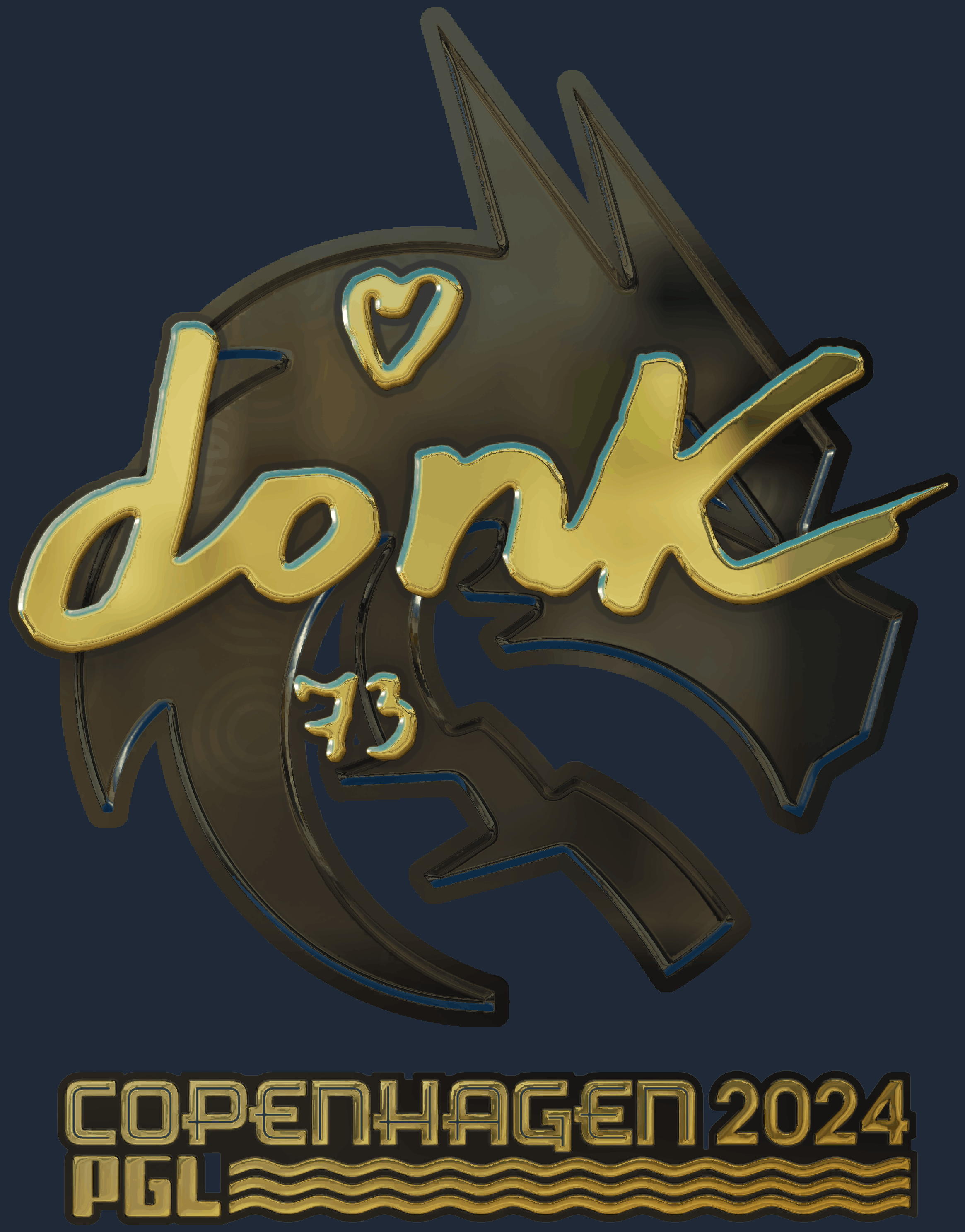 Sticker | donk (Gold) | Copenhagen 2024 Screenshot
