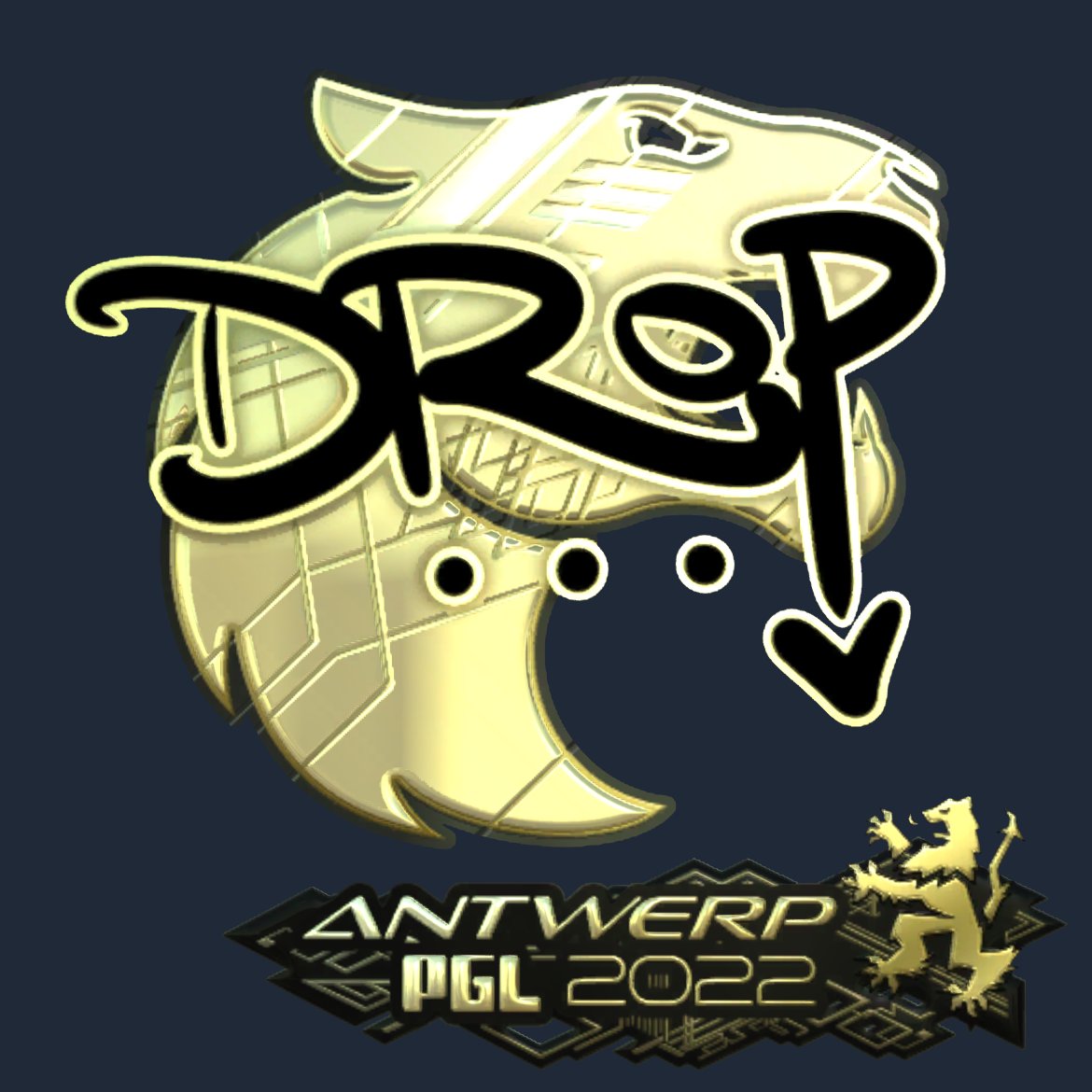 Sticker | drop (Gold) | Antwerp 2022 Screenshot