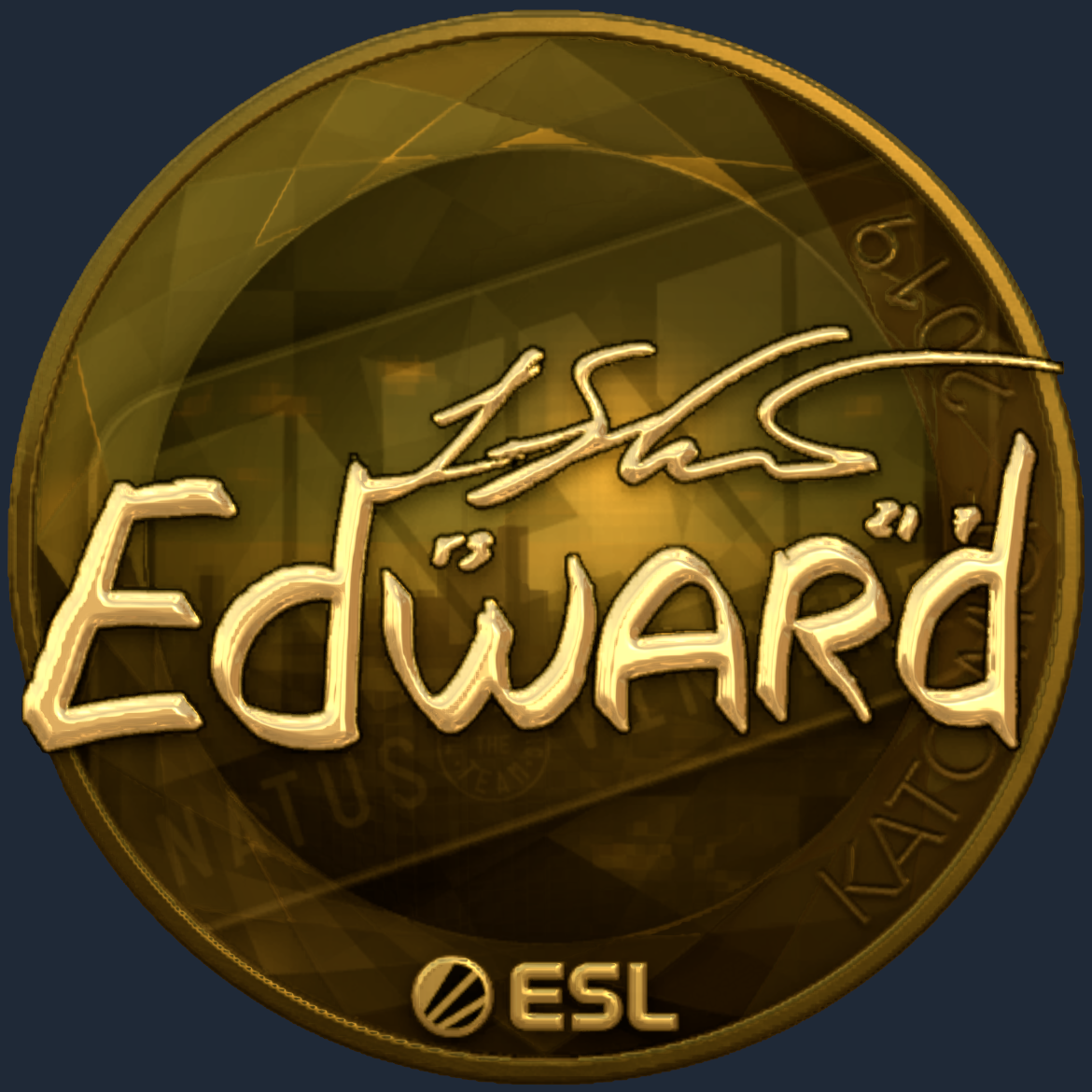 Sticker | Edward (Gold) | Katowice 2019 Screenshot