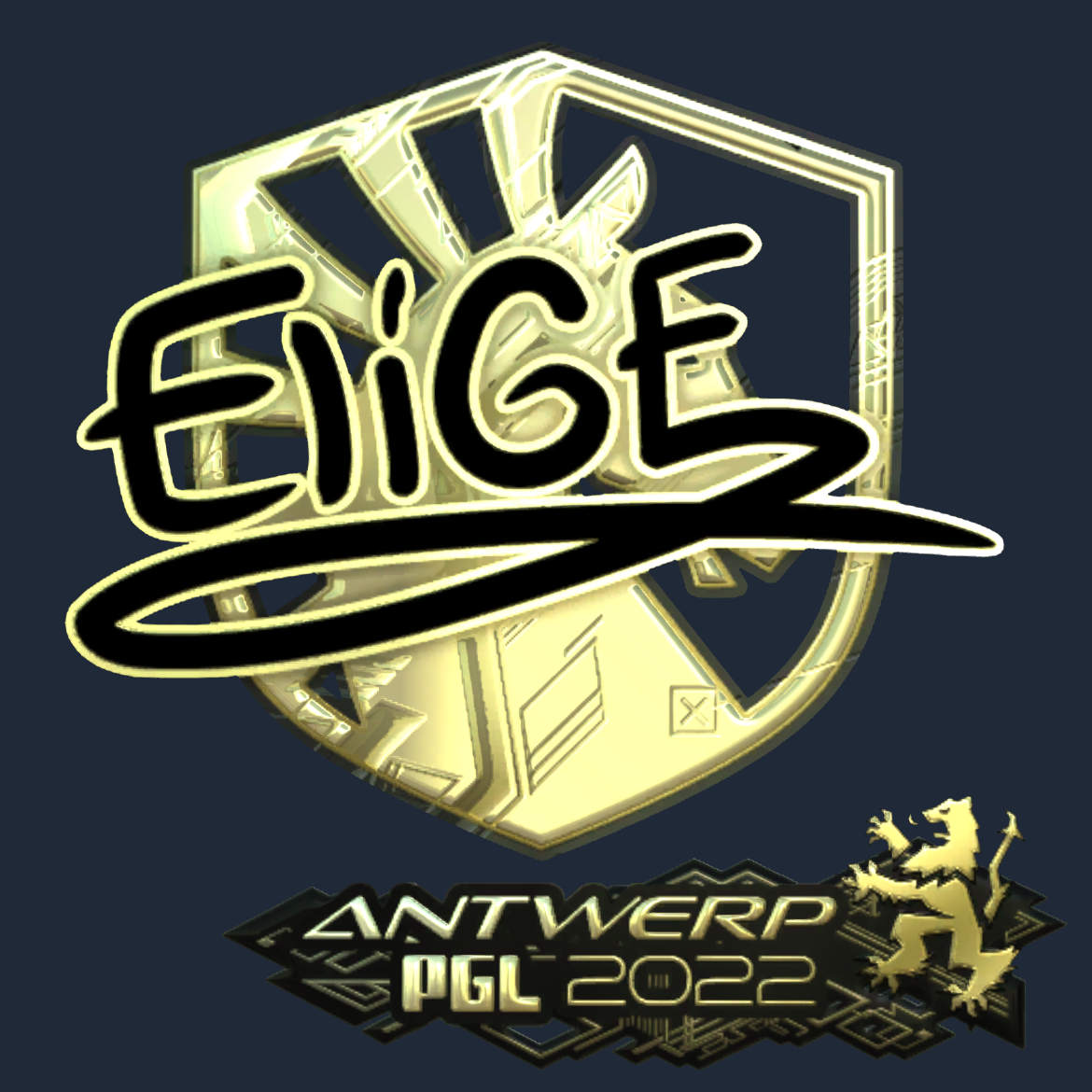 Sticker | EliGE (Gold) | Antwerp 2022 Screenshot