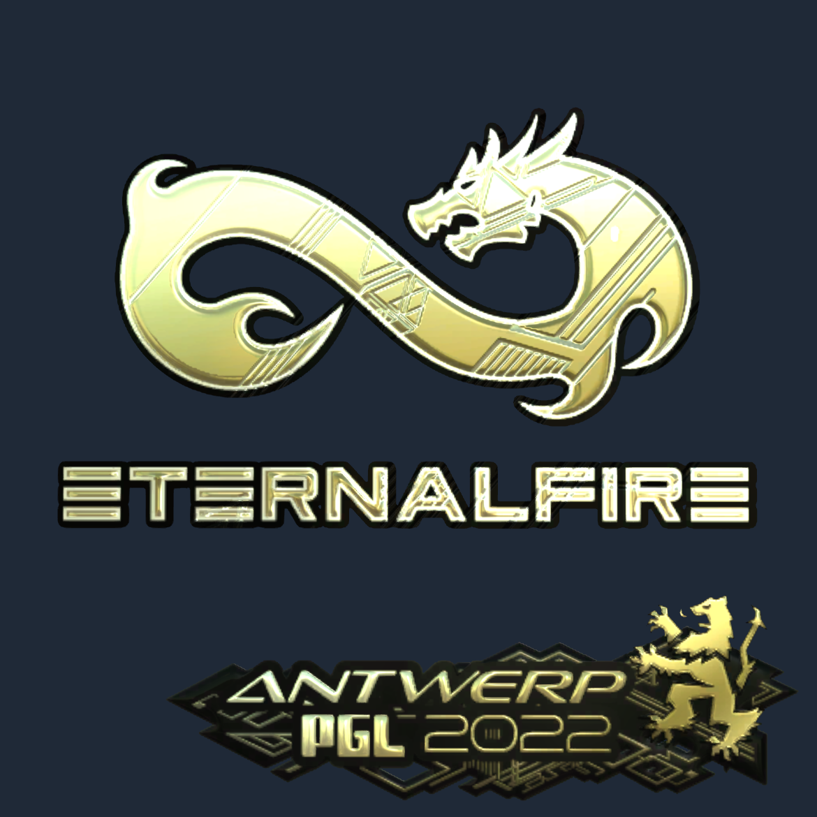 Sticker | Eternal Fire (Gold) | Antwerp 2022 Screenshot