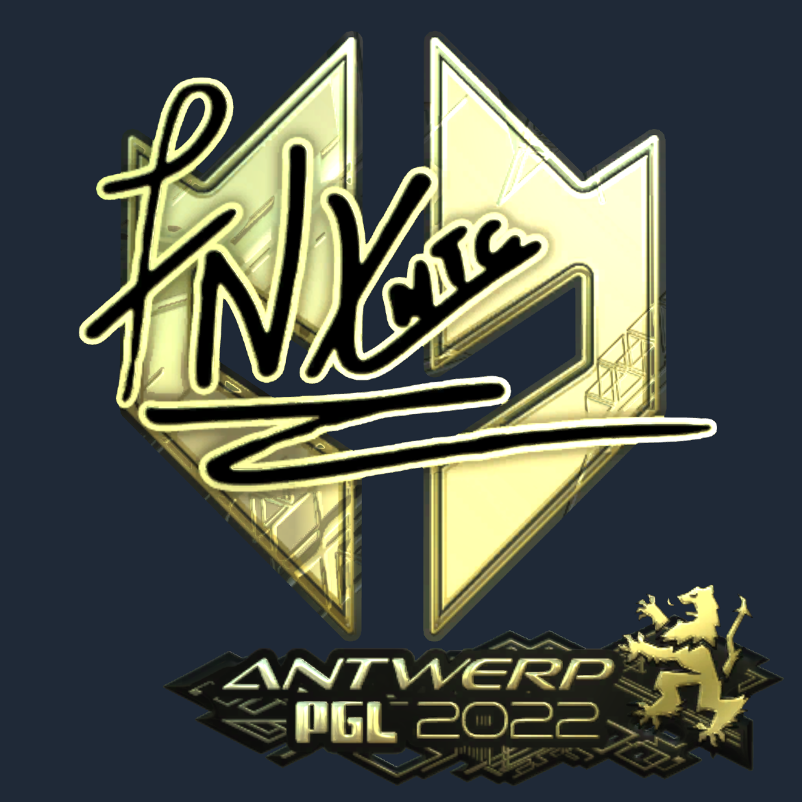 Sticker | fnx (Gold) | Antwerp 2022 Screenshot
