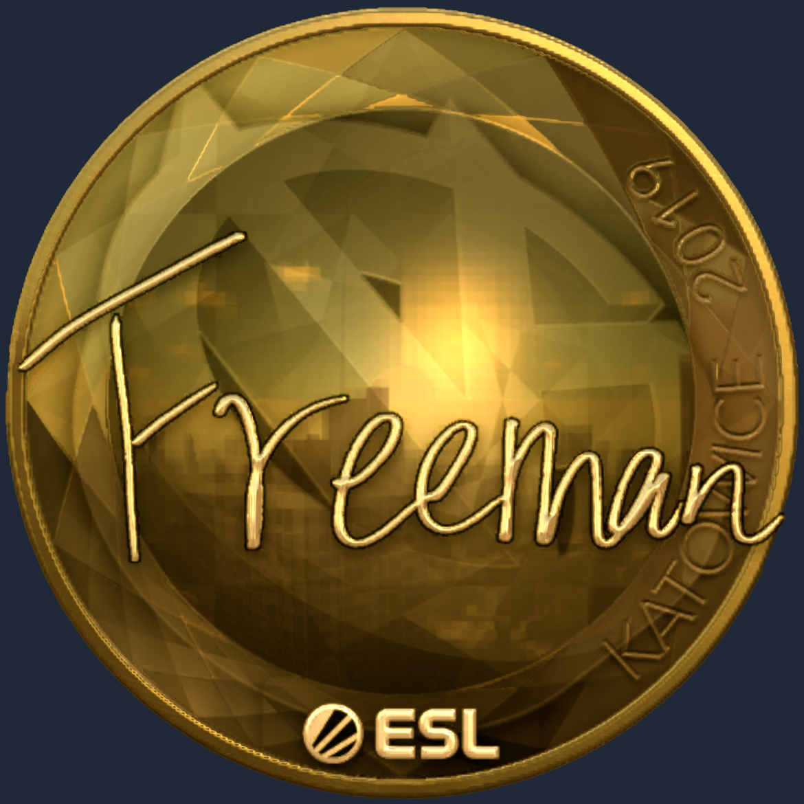 Sticker | Freeman (Gold) | Katowice 2019 Screenshot