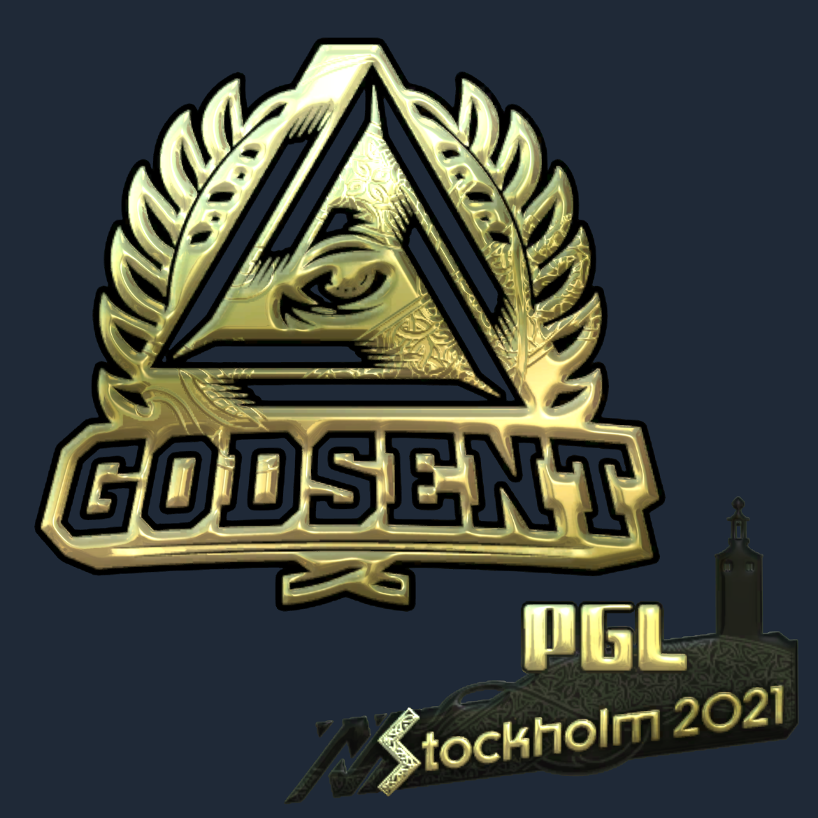 Sticker | GODSENT (Gold) | Stockholm 2021 Screenshot