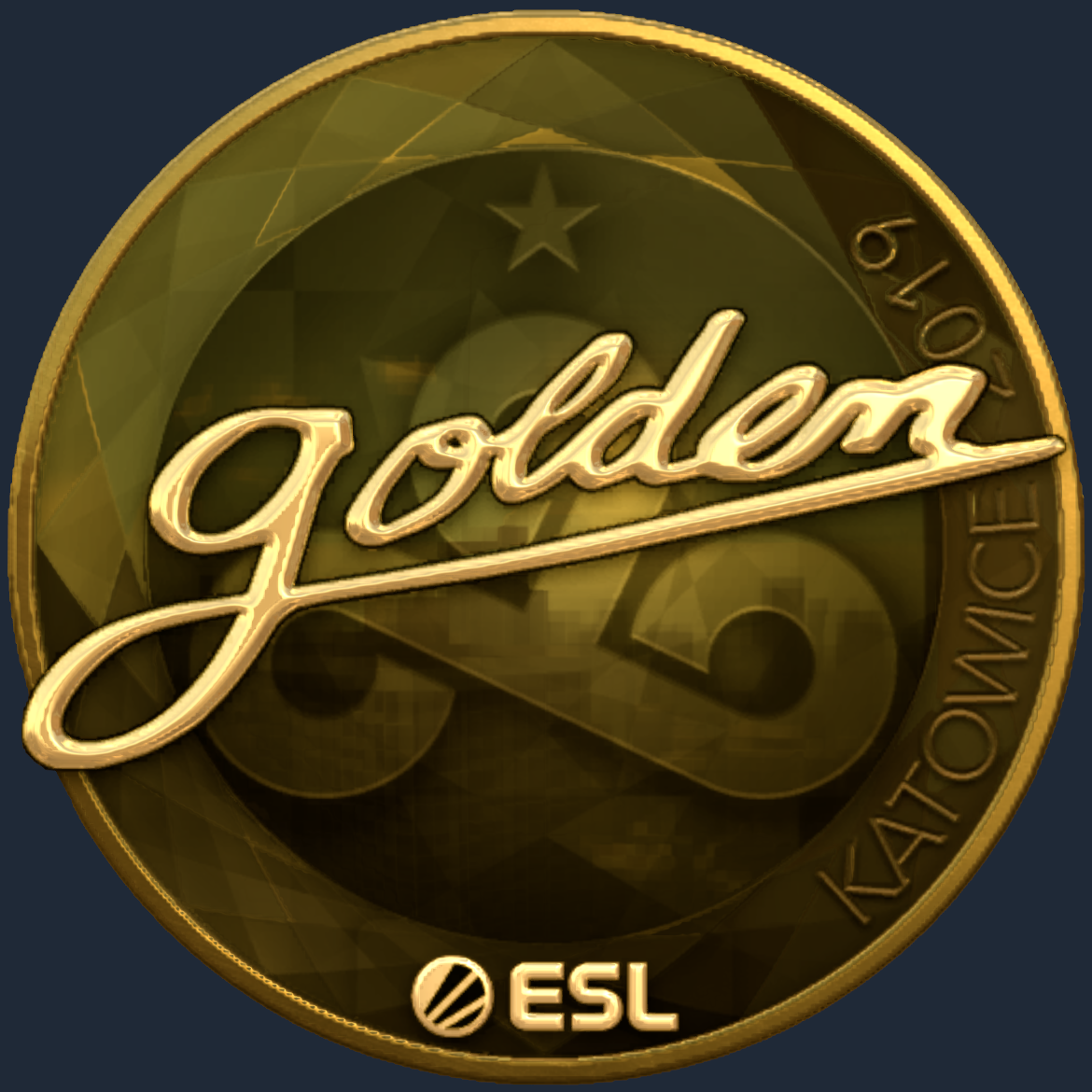 Sticker | Golden (Gold) | Katowice 2019 Screenshot