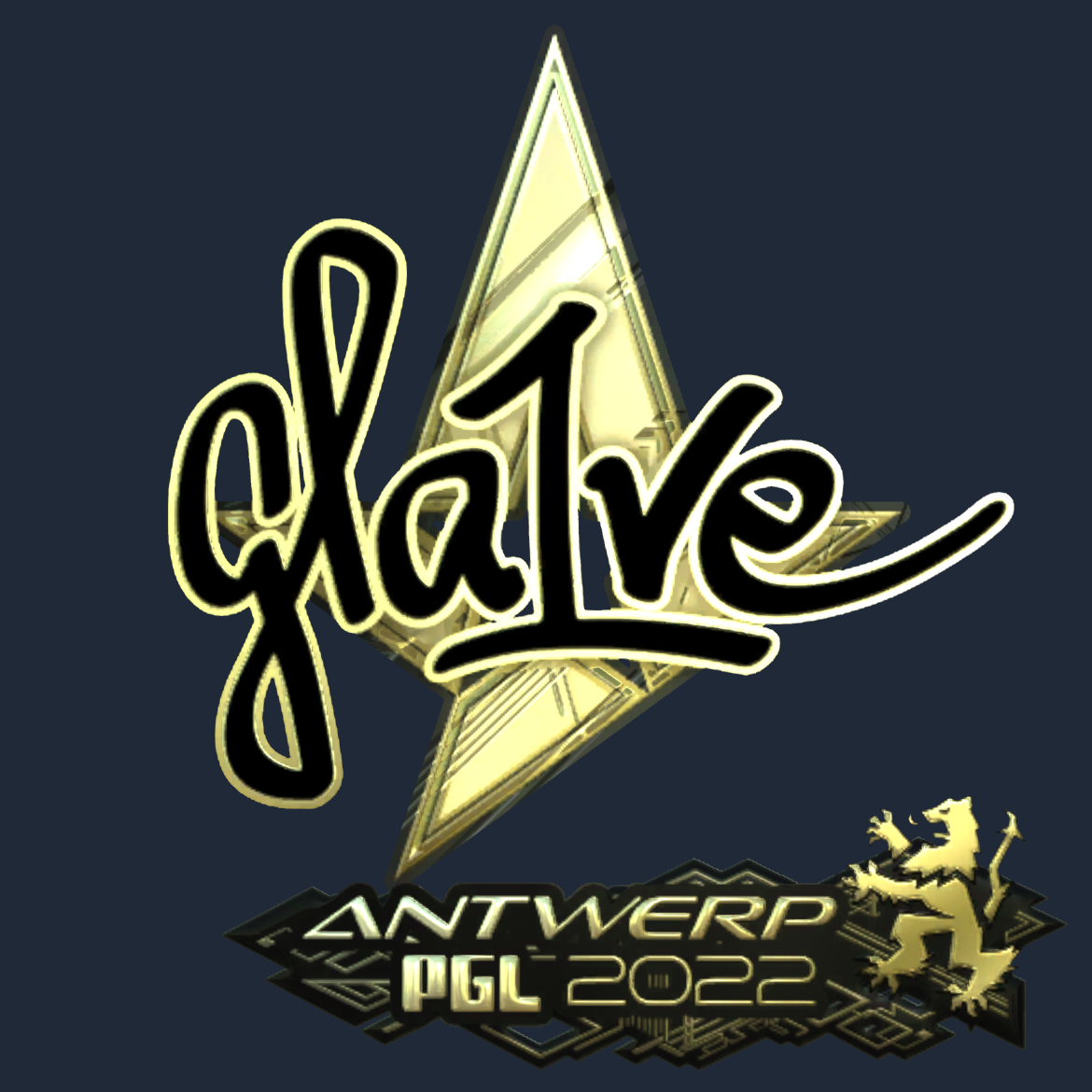 Sticker | gla1ve (Gold) | Antwerp 2022 Screenshot