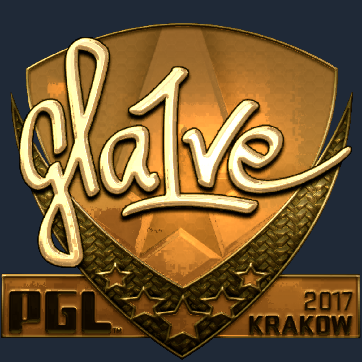 Sticker | gla1ve (Gold) | Krakow 2017 Screenshot
