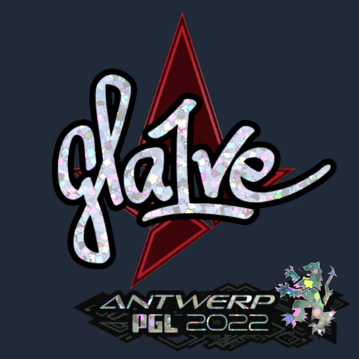 Sticker | gla1ve (Glitter) | Antwerp 2022 Screenshot