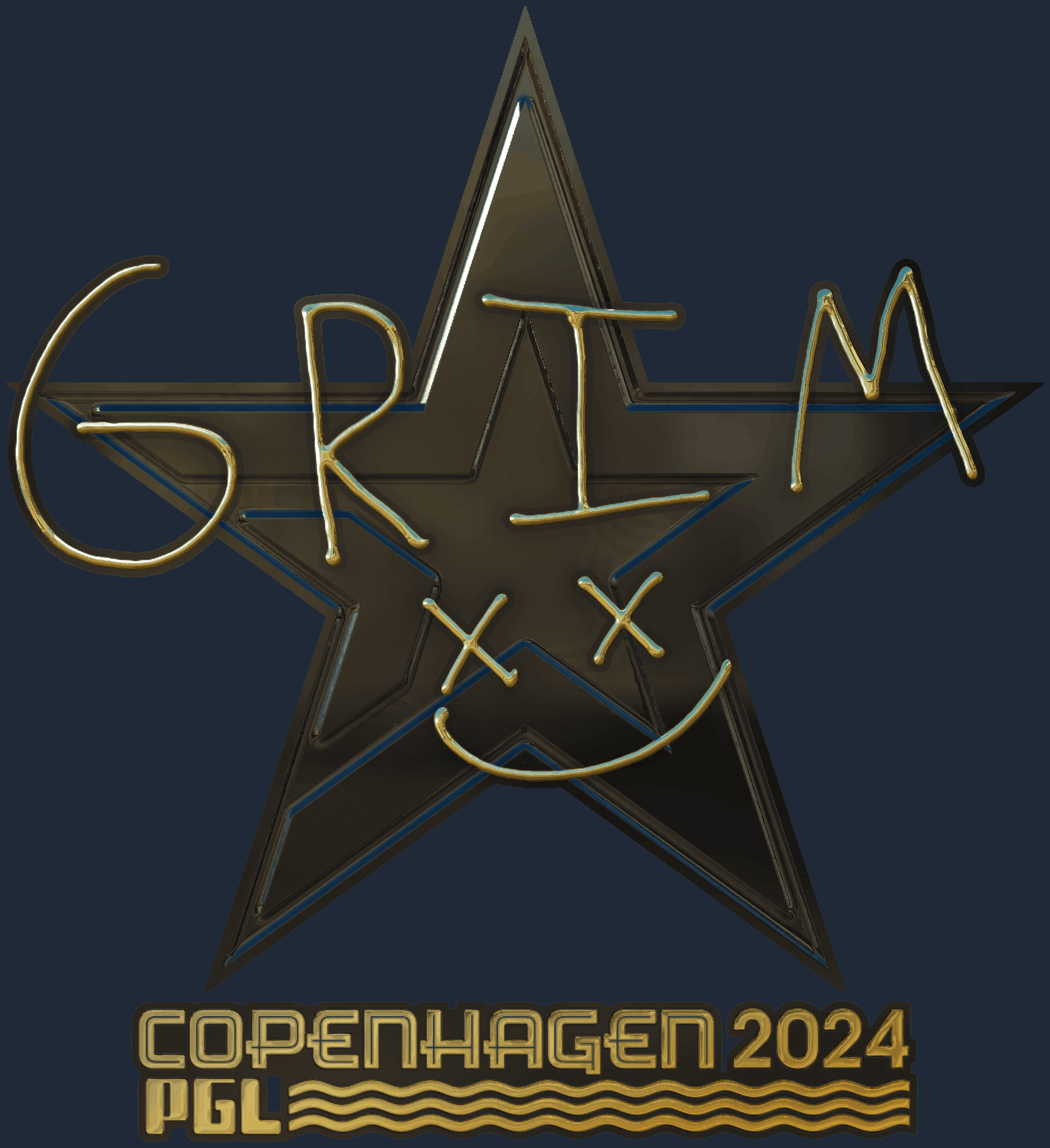 Sticker | Grim (Gold) | Copenhagen 2024 Screenshot