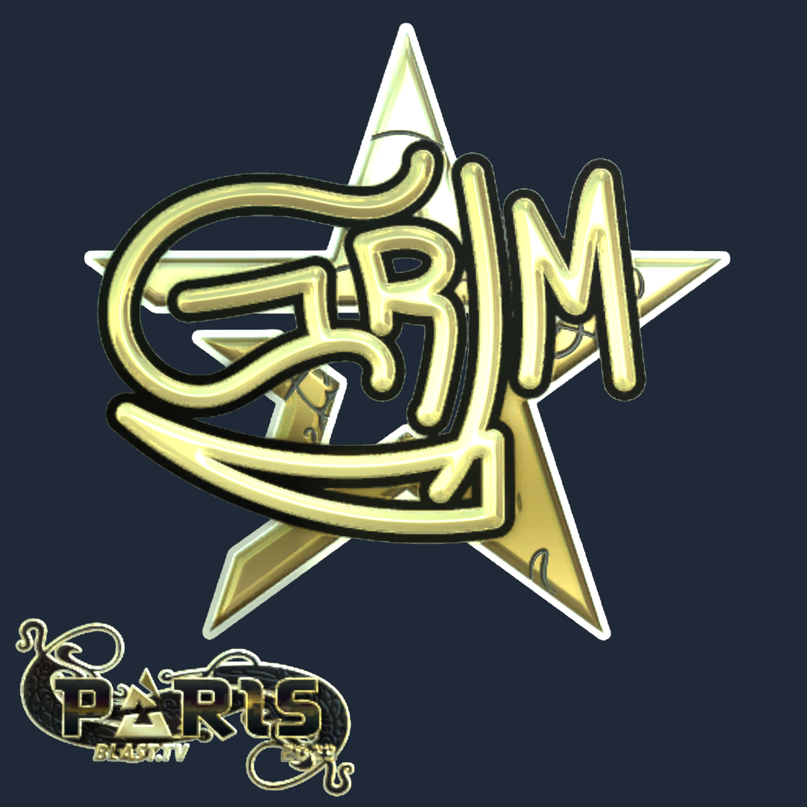 Sticker | Grim (Gold) | Paris 2023 Screenshot