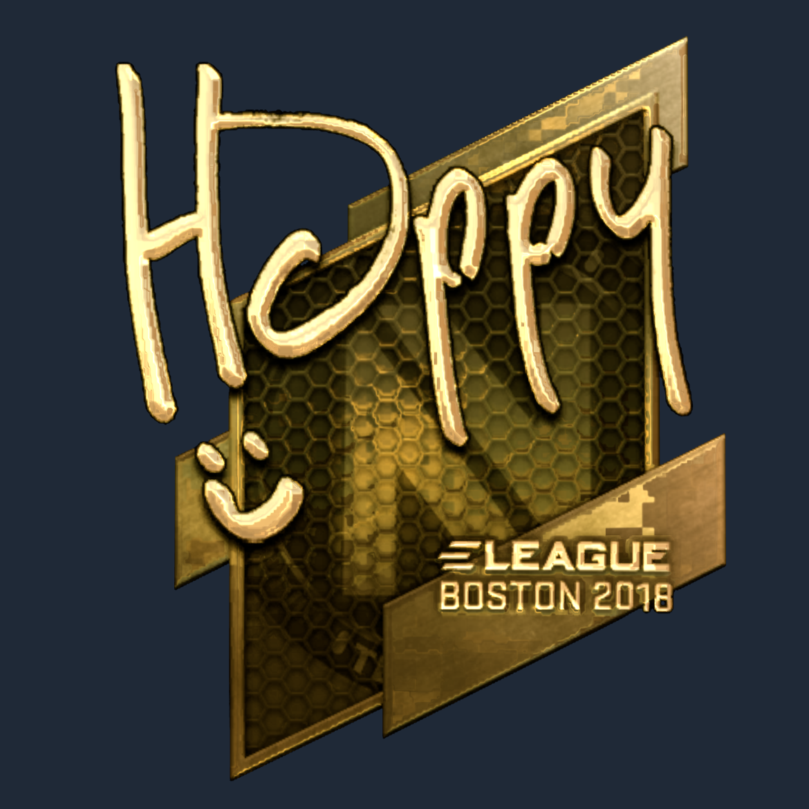 Sticker | Happy (Gold) | Boston 2018 Screenshot