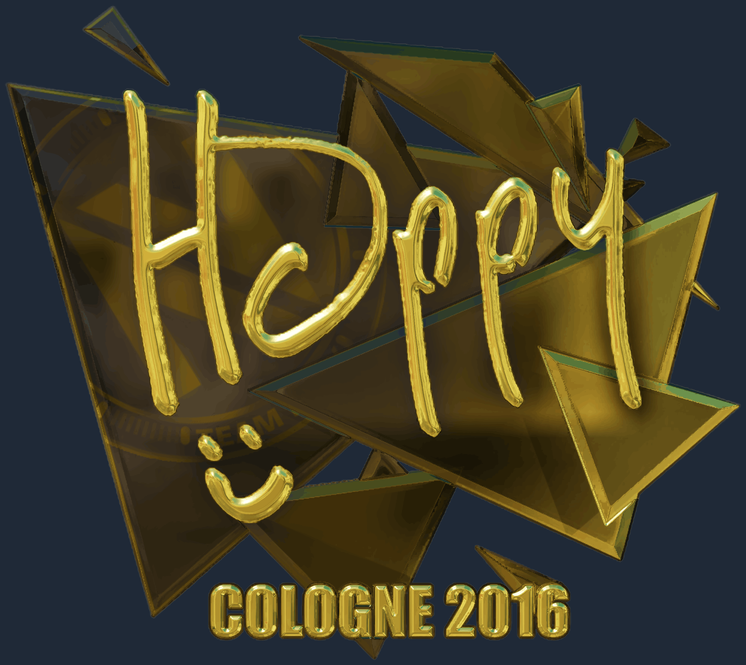 Sticker | Happy (Gold) | Cologne 2016 Screenshot