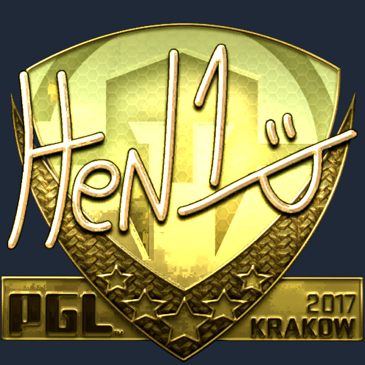 Sticker | HEN1 (Gold) | Krakow 2017 Screenshot