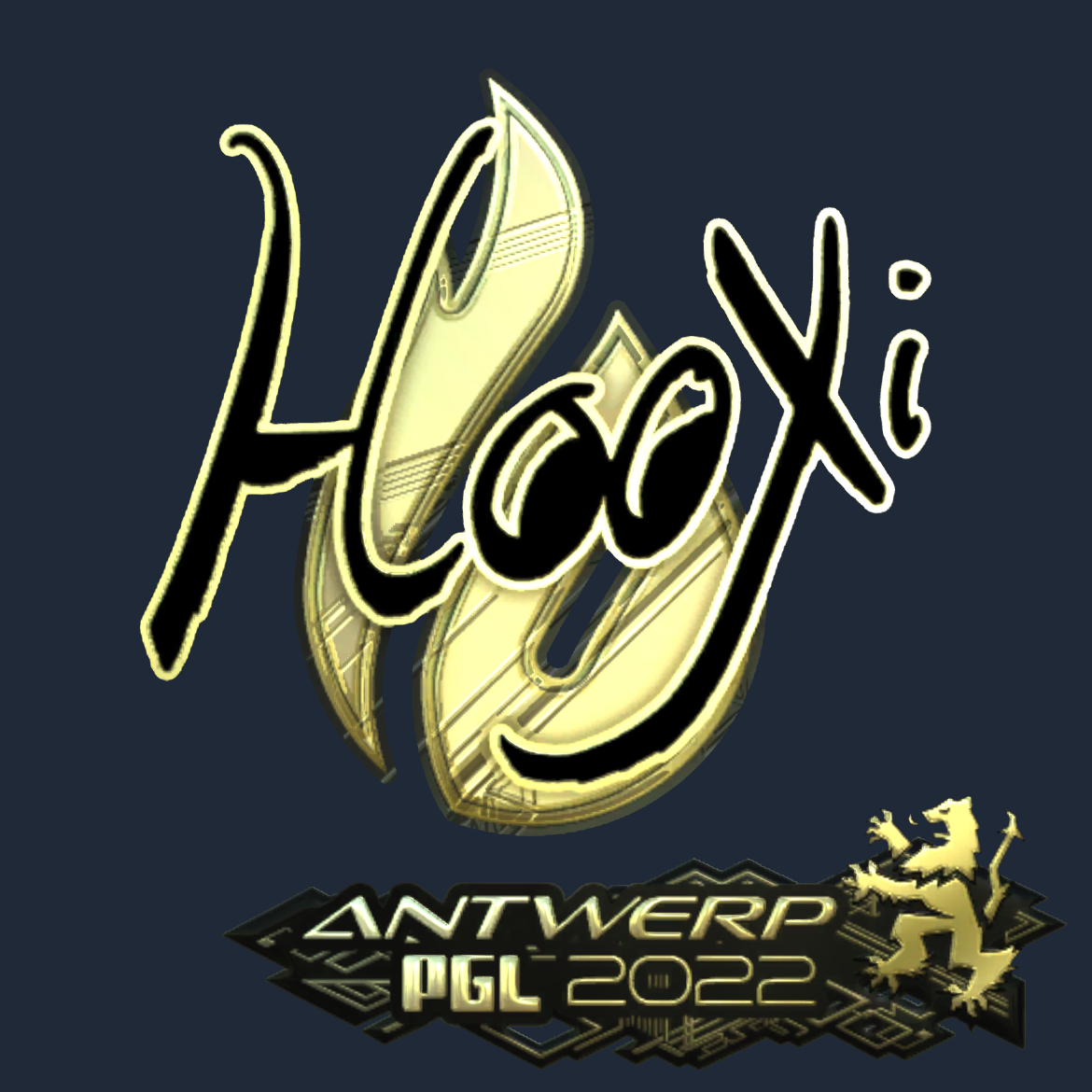 Sticker | HooXi (Gold) | Antwerp 2022 Screenshot