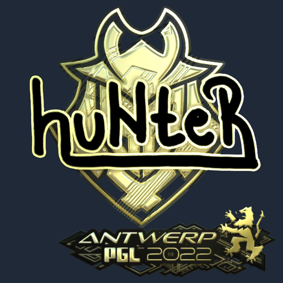 Sticker | huNter (Gold) | Antwerp 2022 Screenshot