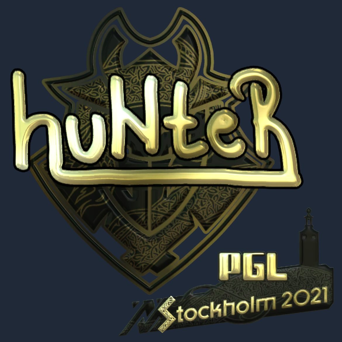 Sticker | huNter- (Gold) | Stockholm 2021 Screenshot